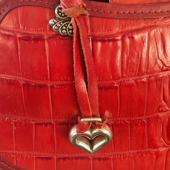 🔥🎁Brighton bag w/ ornate silver handles & ❤️charm NWOT RED & On SALE Price FIRM - Picture 2 of 5